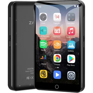 ZAQE 80GB MP3 Player mit Bluetooth und WiFi, 4.0 Zoll Touchscreen MP3 MP4 Player, Portable Android MP3-Player mit Spotify, Audible, Amazon Music, Deezer, HiFi Musik Player mit Lautsprecher (schwarz 2)
