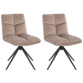 Home Deluxe Esszimmerstuhl, Hellbraun, Metall, Textil, 47x82x55 cm, Esszimmer, Stühle, Esszimmerstühle, Armlehnenstühle