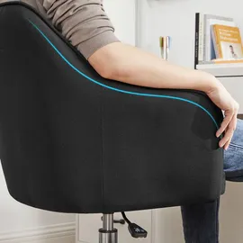 Songmics Schreibtischstuhl, höhenverstellbar, Schwarz - Schwarz