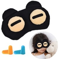 Schlafmaske, BSITSSS Schlafmaske Fraue Herren Kinder 3D Augenmaske, Schlafmaske Lustig Schlafbrille Sleeping Mask, Weiche und Atmungsaktive Licht Blockierende Schlafmasken mit Verstellbarem Riemen(A)