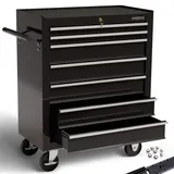 Arebos Werkzeugwagen Stahl 660 mm schwarz leer