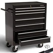 Arebos Werkzeugwagen Stahl 660 mm schwarz leer