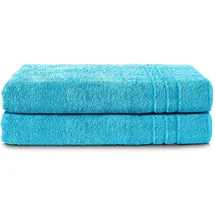 Komfortec 2er Saunatuch Set 80 x 200 cm türkis
