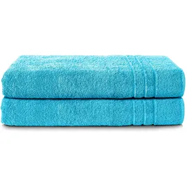 Komfortec 2er Saunatuch Set 80 x 200 cm türkis