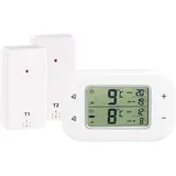 Rosenstein & Söhne Digitales Kühl- & Gefrierschrank-Thermometer 2 Funk-Sensoren weiß