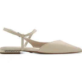 TAMARIS Damen Sling Pump mit Blockabsatz Leder, beige, 38 EU