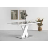 INOSIGN »Ali, TOPSELLER! Modernes Design«, (Tisch, Küchentisch), Breite 160 cm, weiß Hochglanz, Bodenplatte aus Metall