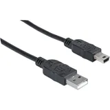 Manhattan USB-A auf Mini-B 1,8 m Schwarz