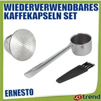 ERNESTO Wiederverwendbares Kaffeekapseln Set Edelstahl NEU !!