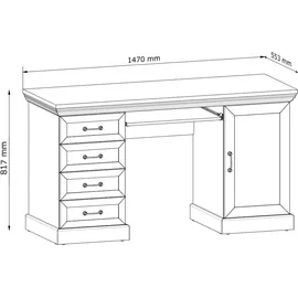Konsimo Schreibtisch Cremeweiß
