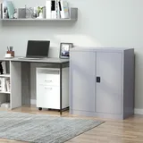 Mobiler Schrank Mit Verstellbarem Einlegeboden Und Sicherheitsschloss Für Zuhause, Büro Oder Garage, Stahl, 80 X 40 X 92,5 Cm, Grau