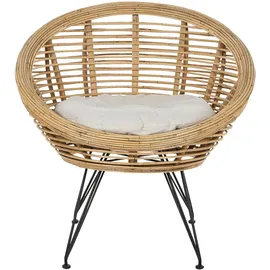 Beliani Maratea Gartenstuhl 85 x 85 x 85 cm beige/schwarz 2 St.