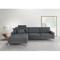 Candy 3C Candy Ecksofa »Lecce, wahlweise PUR-Schaumstoff oder Tonnentaschenfederkern«, Bett im 2,5-Sitzer, teilmotorische Schlaffunktion im Longchair, L-Form