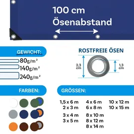 Floordirekt Abdeckplane 3 x 4 m Blau