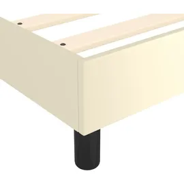 vidaXL Boxspringbett mit Matratze Creme 100x200 cm Kunstleder