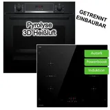 Bosch Herdset Bosch Backofen Pyrolyse Hydrolyse mit Keenberk Induktionskochfeld autark 60 cm