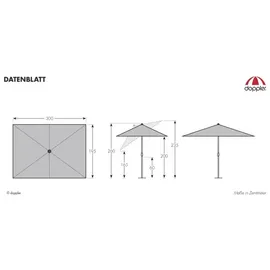 Doppler Expert Auto Tilt 300 x 200 cm Anthrazit