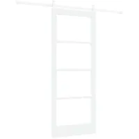 vidaXL Schiebetür ORKDAL Weiß 83 x 202 cm Massivholz Kiefer und Glas 3331914