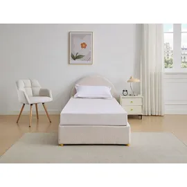 vente-unique Bett mit Bettkasten Lirimo Cremefarben 103 cm