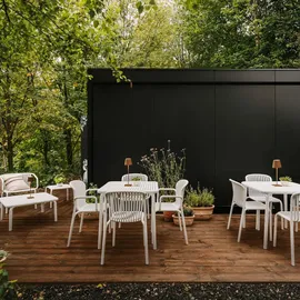 konsimo® KONSIMO Gartenstuhl 57,5 x 53 x 82,5 cm weiß 2 St.