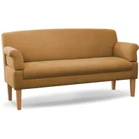 CAVADORE 3-Sitzer Küchensofa Malm, Sitzbank für Küche oder Esszimmer inkl. Armteilverstellung, Leichte Fleckenentfernung dank Soft Clean, 182 x 97 x 78, Flachgewebe: gelb