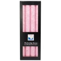 Kerzenfarm Hahn Stearin Stabkerze Set  rosa