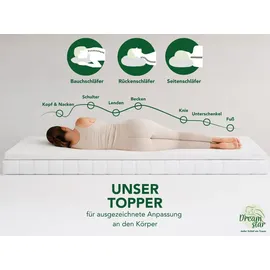 tb furniture DREAMSTAR Duo Topper mit Gel-Memory und Kaltschaum 140 x 200 cm weiß