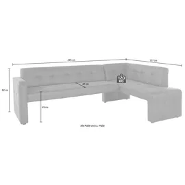 exxpo - sofa fashion Eckbank »Barista mit toller Detailverarbeitung, hohe Bodenfreiheit«, Komfortsitzhöhe 49cm, Frei im Raum stellbar beige