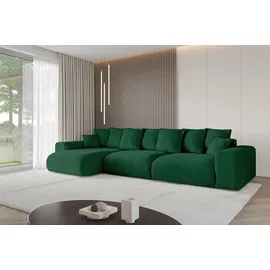 altdecor Ecksofa Cord mit Schlaffunktion 2-Sitzer Grün
