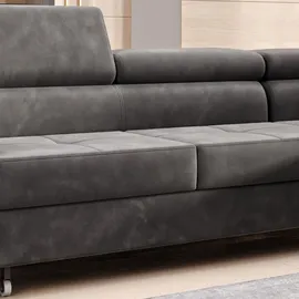 m-punkt Ecksofa Samt 2-Sitzer Grau