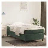 vidaXL Boxspringbett 100 x 200 cm dunkelgrün