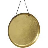 MARELIDA Dekotablett Dekoteller Metall Schale gehämmert 38,5cm gold