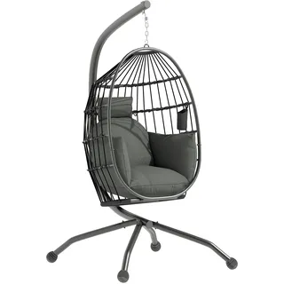 oval Schwarz 1-Sitzer mit Gestell