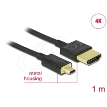DeLock HDMI Anschlusskabel HDMI-A Stecker HDMI-Micro-D Stecker 100 m Schwarz