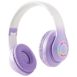 KINSI Kopfhörer,Bluetooth-Kopfhörer,Over Ear Kabelloses Headset Funk-Kopfhörer lila