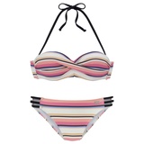 VENICE BEACH Bügel-Bandeau-Bikini, Damen creme-rosa, Gr.44 Cup E,