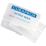 Curaprox Ortho-Wax, transparente und geschmacksneutraler Wachs im handlichen Etui, Reinigung von Brackets und Zahnspangen, Box mit 7 Wachsstreifen