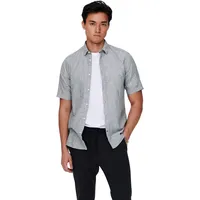 ONLY & SONS Hemd CAIDEN Kurzarmhemd »ONSCAIDEN SS LINEN SHIRT NOOS«, ONLY - Blau