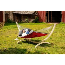 AMAZONAS Hängematte Fat Hammock XXL Set + Olymp-Gestell aus FSC-zertifiziertem Holz - Rot