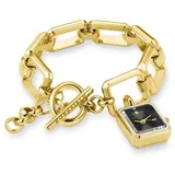 ROSEFIELD Quarzuhr ROSEFIELD Damenuhr STUDIO Charm Kettenuhr Schwarz Gold SBGSG-O66 goldfarben