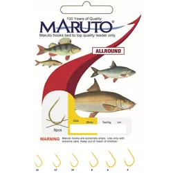 Maruto Allroundhaken gold, Angelhaken mit Vorfach Länge: 70 cm