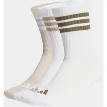 adidas 3-Streifen Dämpfende Sportswear Crew Socken 3 Paar Weiß/Beige/Olive Strata 43-45