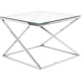 Beliani Beverly Silber/Eiche 60 x 45 x 60 cm