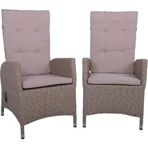 Garden Pleasure Braga Gartenstuhl 68 x 60 x 109 cm weidenbraun/grau 2 St.