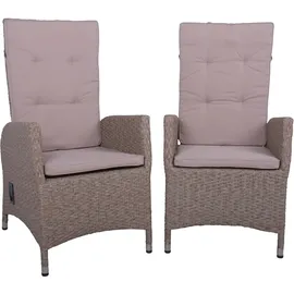 Garden Pleasure Braga Gartenstuhl 68 x 60 x 109 cm weidenbraun/grau 2 St.