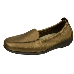 Slipper NATURAL FEET "Aurelia", Damen, Gr. 37, gold (goldfarben), Leder, casual, Schuhe, in tollem Design