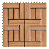 vidaXL Terrassenfliesen 11 Stück WPC 30 x 30 cm 1 qm Teakholzfarbe