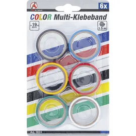 BGS Klebeband COLOR Multi-Klebeband Set 19 mm x 3,5 m 6 St.