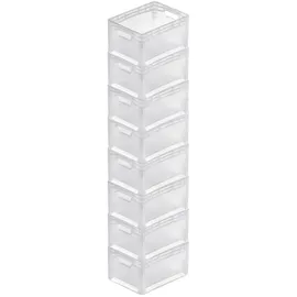 Proregal SuperSparSet 8x Transparenter Eurobehälter LightLine mit offenem Griff | HxBxT 22x30x40cm | 24 Liter | Eurobox, Transportbox, Transportbehälter, ...