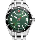 Swiss Alpine Military 7034.1138 Herrenuhr Sierra silber grün 42mm 10ATM